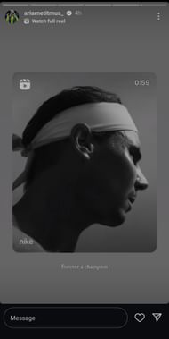 Screenshot of Ariarne Titmus' IG story (Image: Instagram@ariarnetitmus_)